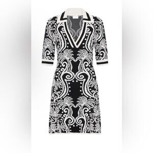 Elegant Black and White Patterned Dress